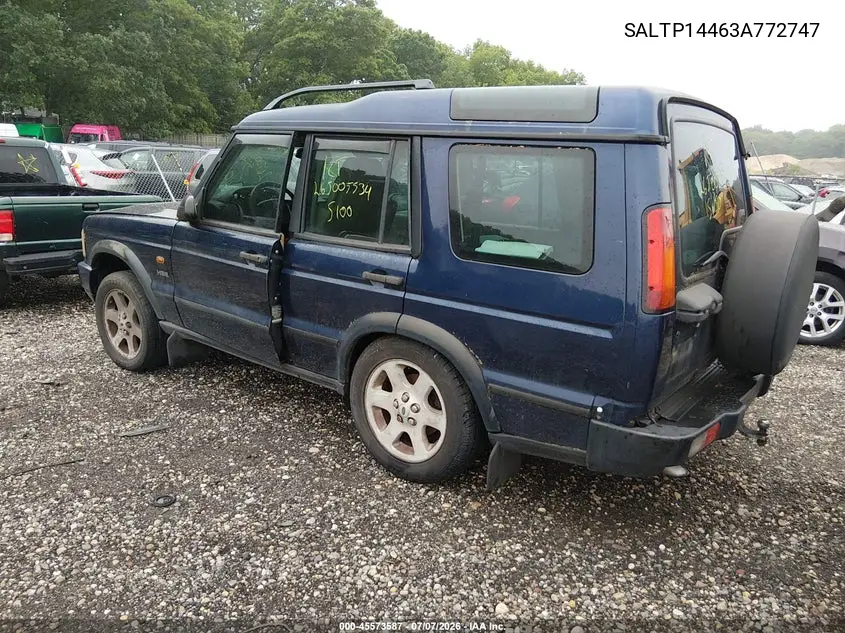 2003 Land Rover Discovery Hse VIN: SALTP14463A772747 Lot: 45573587