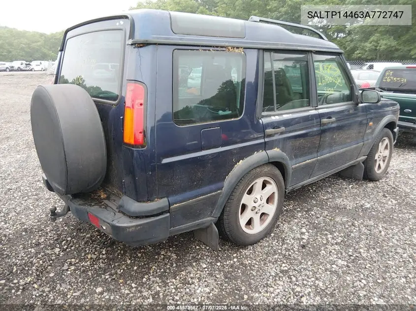 2003 Land Rover Discovery Hse VIN: SALTP14463A772747 Lot: 45573587