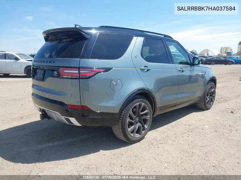 2017 Land Rover Discovery Hse VIN: SALRRBBK7HA037584 Lot: 12654130