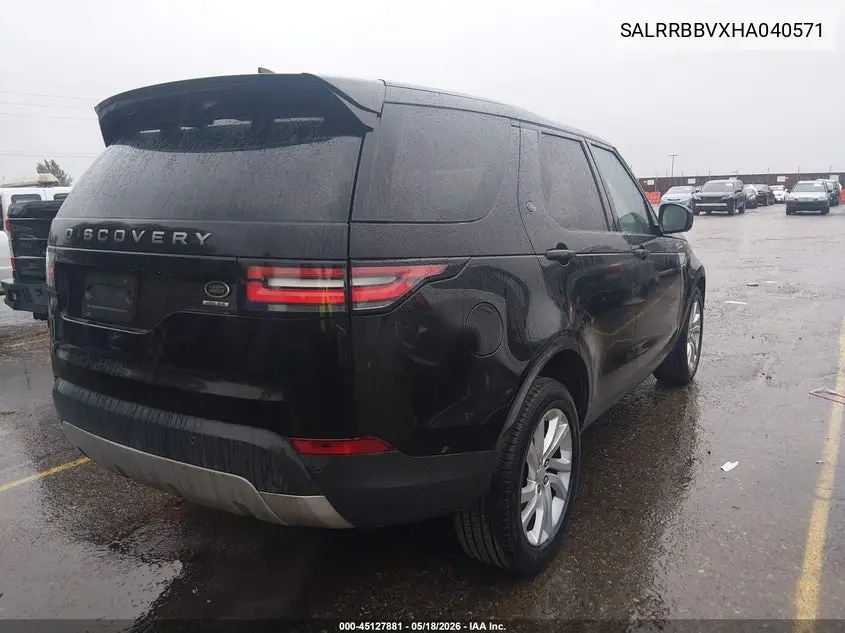 2017 Land Rover Discovery Hse VIN: SALRRBBVXHA040571 Lot: 45127881