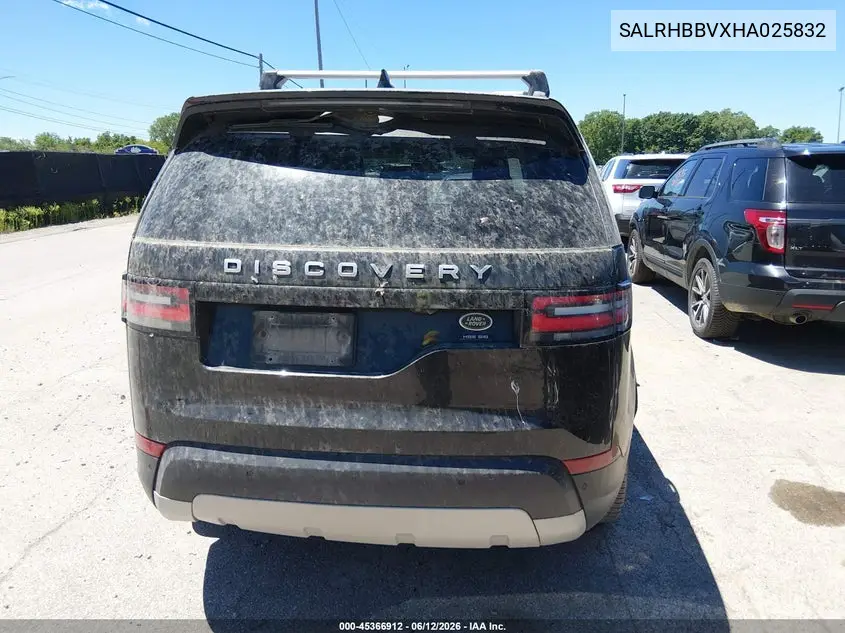 2017 Land Rover Discovery Hse Luxury VIN: SALRHBBVXHA025832 Lot: 45366912