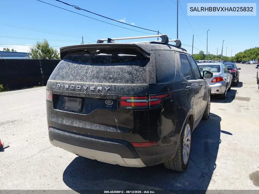 2017 Land Rover Discovery Hse Luxury VIN: SALRHBBVXHA025832 Lot: 45366912