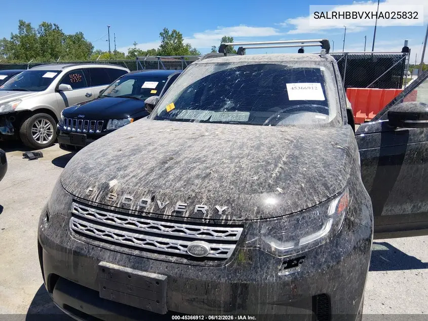 2017 Land Rover Discovery Hse Luxury VIN: SALRHBBVXHA025832 Lot: 45366912