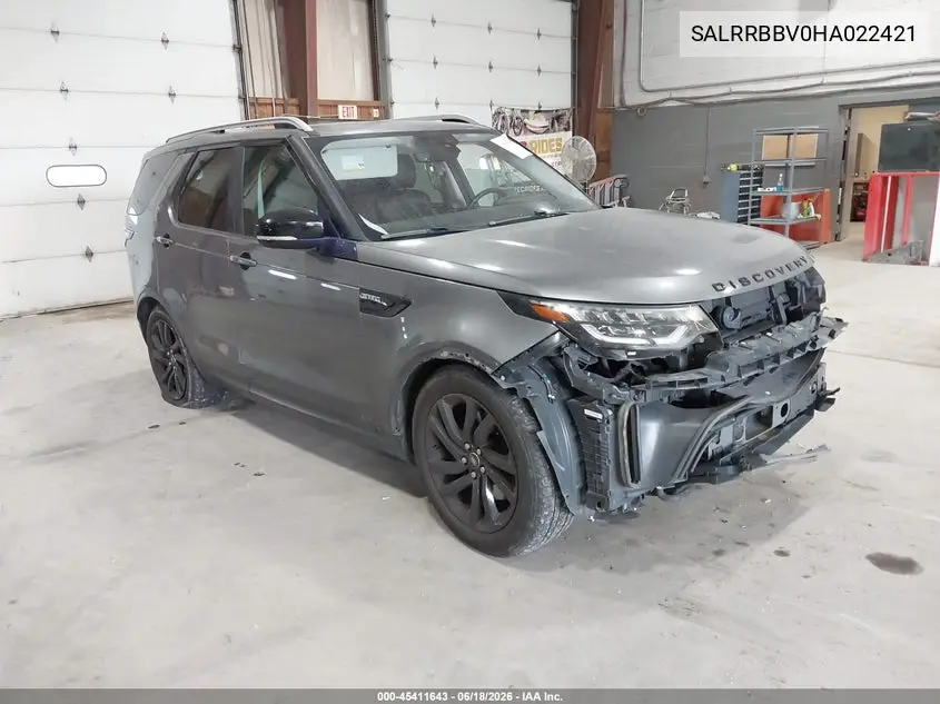 2017 Land Rover Discovery Hse VIN: SALRRBBV0HA022421 Lot: 45411643