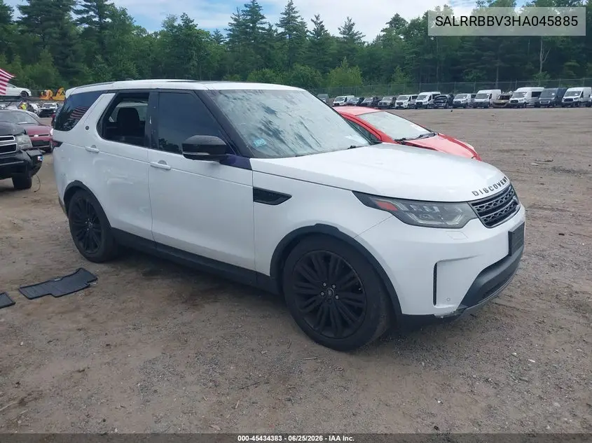 2017 Land Rover Discovery Hse VIN: SALRRBBV3HA045885 Lot: 45434383