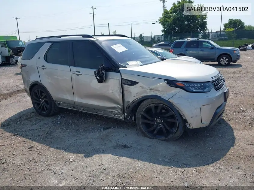 2017 Land Rover Discovery Hse Luxury VIN: SALRHBBV3HA041502 Lot: 45544693