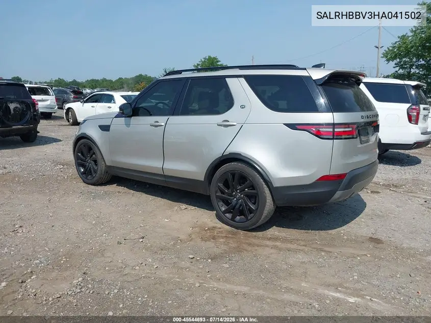 2017 Land Rover Discovery Hse Luxury VIN: SALRHBBV3HA041502 Lot: 45544693