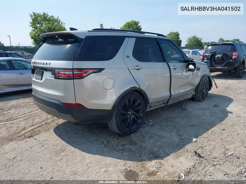 2017 Land Rover Discovery Hse Luxury VIN: SALRHBBV3HA041502 Lot: 45544693