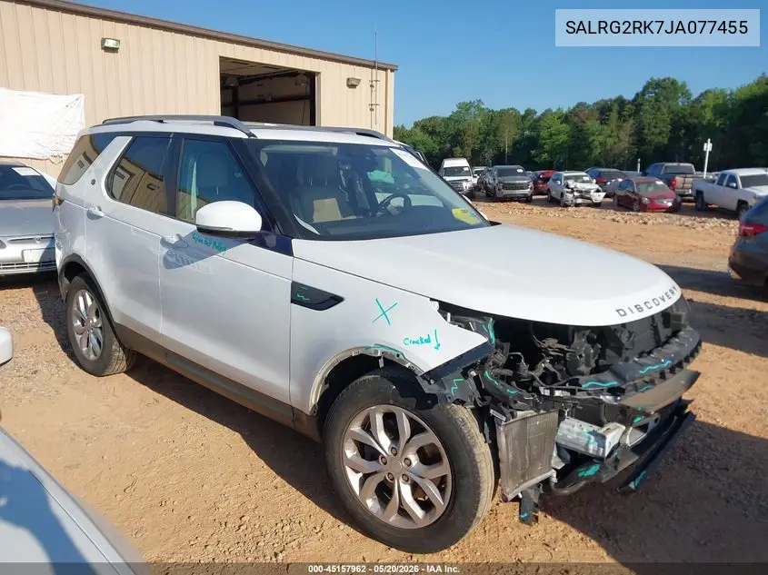 2018 Land Rover Discovery Se VIN: SALRG2RK7JA077455 Lot: 45157962