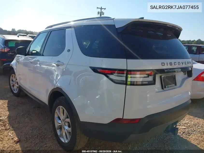 2018 Land Rover Discovery Se VIN: SALRG2RK7JA077455 Lot: 45157962