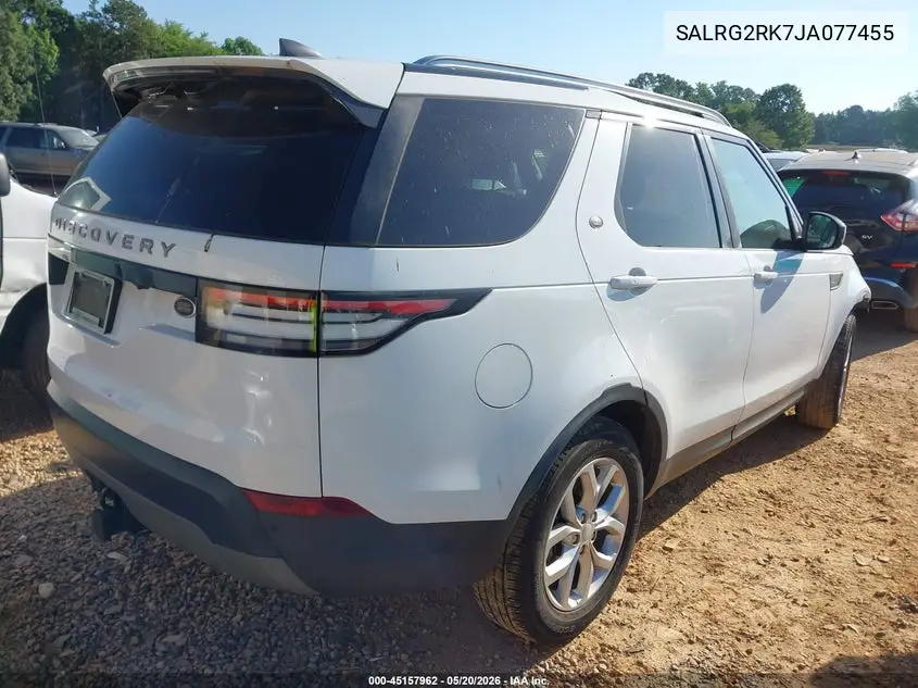 2018 Land Rover Discovery Se VIN: SALRG2RK7JA077455 Lot: 45157962