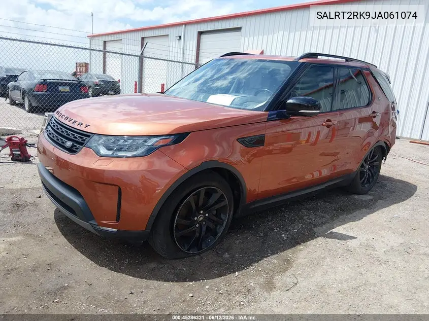 2018 Land Rover Discovery Hse Luxury VIN: SALRT2RK9JA061074 Lot: 45286321