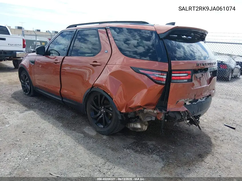 2018 Land Rover Discovery Hse Luxury VIN: SALRT2RK9JA061074 Lot: 45286321