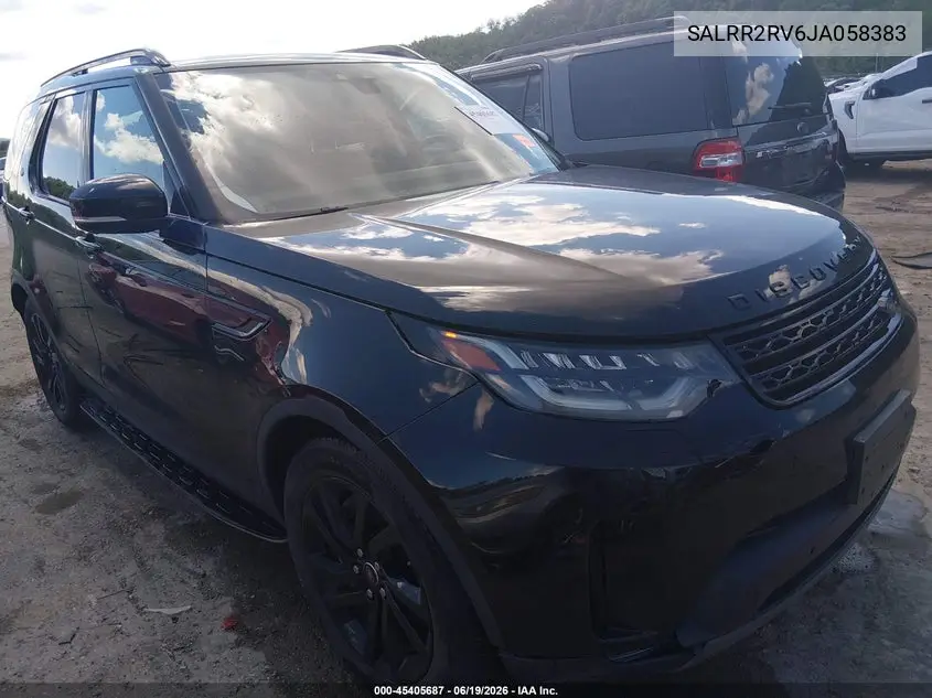 2018 Land Rover Discovery Hse VIN: SALRR2RV6JA058383 Lot: 45405687