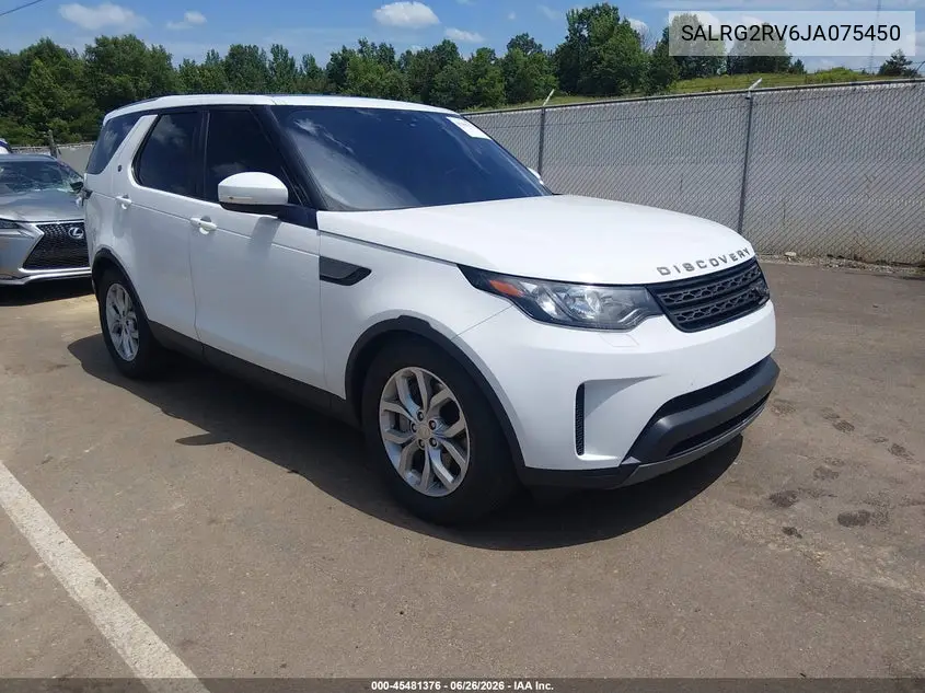 2018 Land Rover Discovery Se VIN: SALRG2RV6JA075450 Lot: 45481376