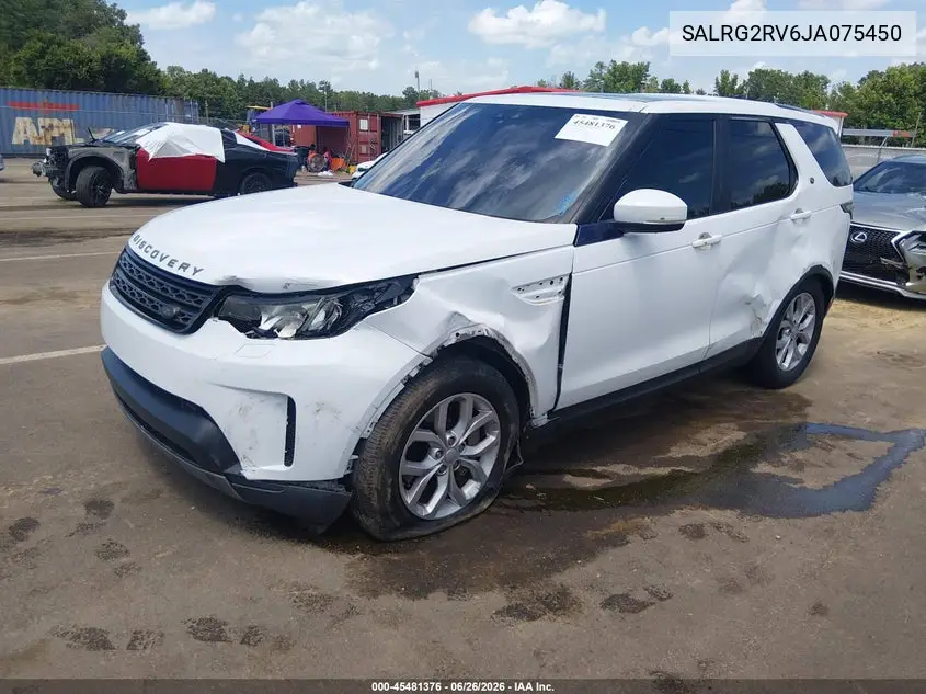 2018 Land Rover Discovery Se VIN: SALRG2RV6JA075450 Lot: 45481376