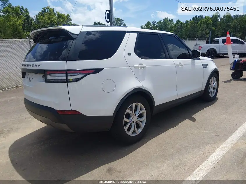 2018 Land Rover Discovery Se VIN: SALRG2RV6JA075450 Lot: 45481376