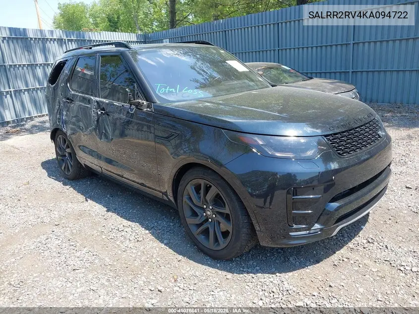 2019 Land Rover Discovery Hse VIN: SALRR2RV4KA094722 Lot: 45076641