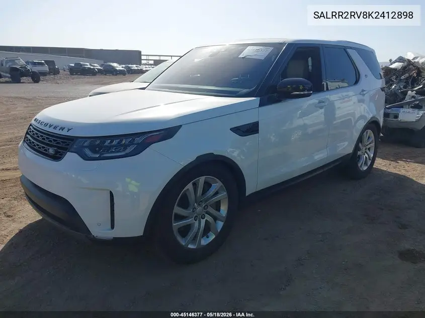 2019 Land Rover Discovery Hse VIN: SALRR2RV8K2412898 Lot: 45146377