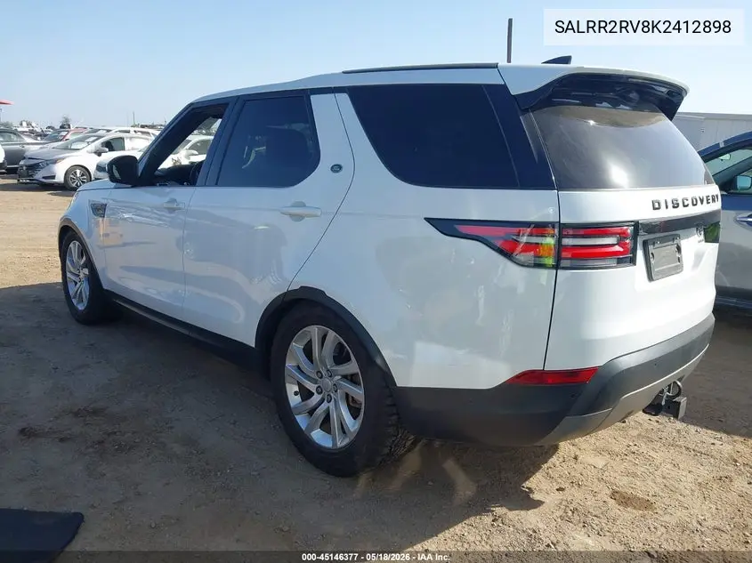 2019 Land Rover Discovery Hse VIN: SALRR2RV8K2412898 Lot: 45146377