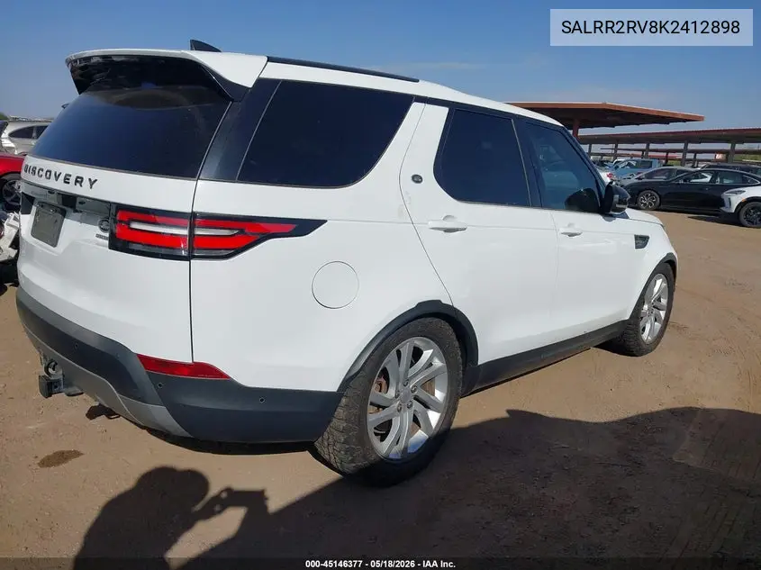 2019 Land Rover Discovery Hse VIN: SALRR2RV8K2412898 Lot: 45146377