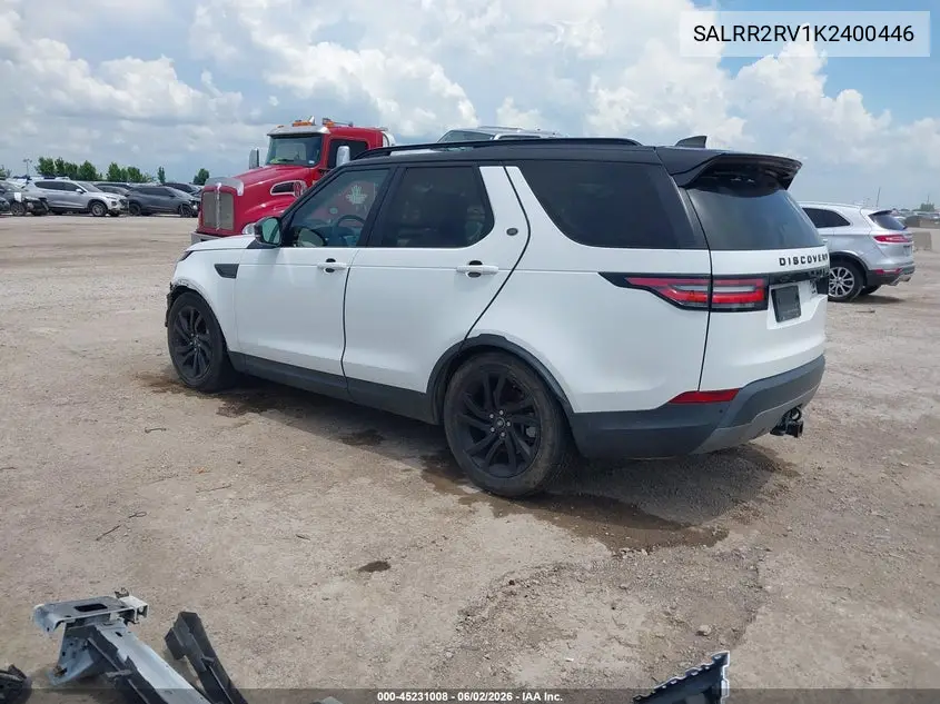2019 Land Rover Discovery Hse VIN: SALRR2RV1K2400446 Lot: 45231008