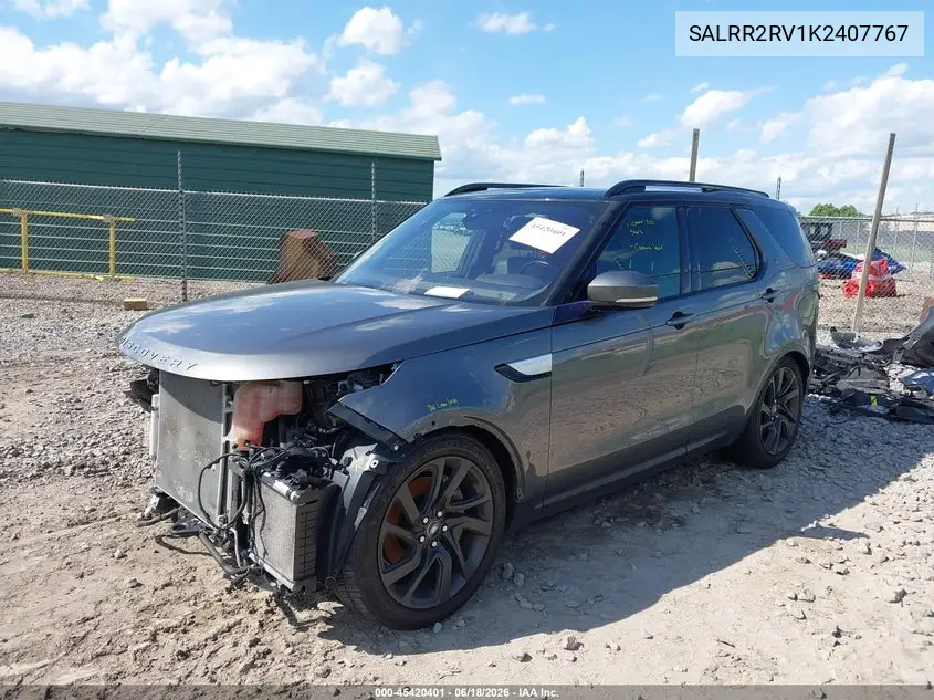 2019 Land Rover Discovery Hse VIN: SALRR2RV1K2407767 Lot: 45420401