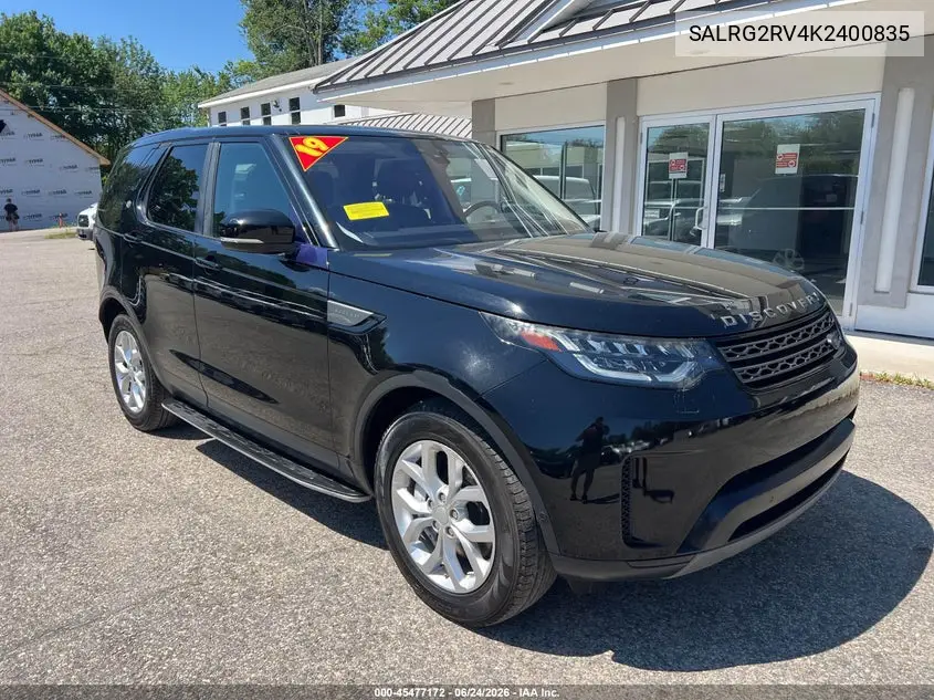 2019 Land Rover Discovery Se VIN: SALRG2RV4K2400835 Lot: 45477172