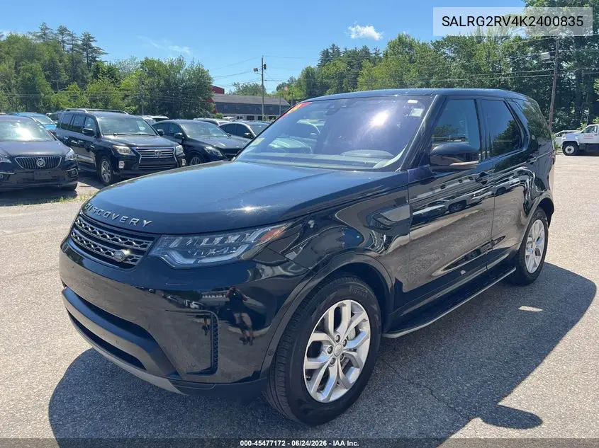 2019 Land Rover Discovery Se VIN: SALRG2RV4K2400835 Lot: 45477172