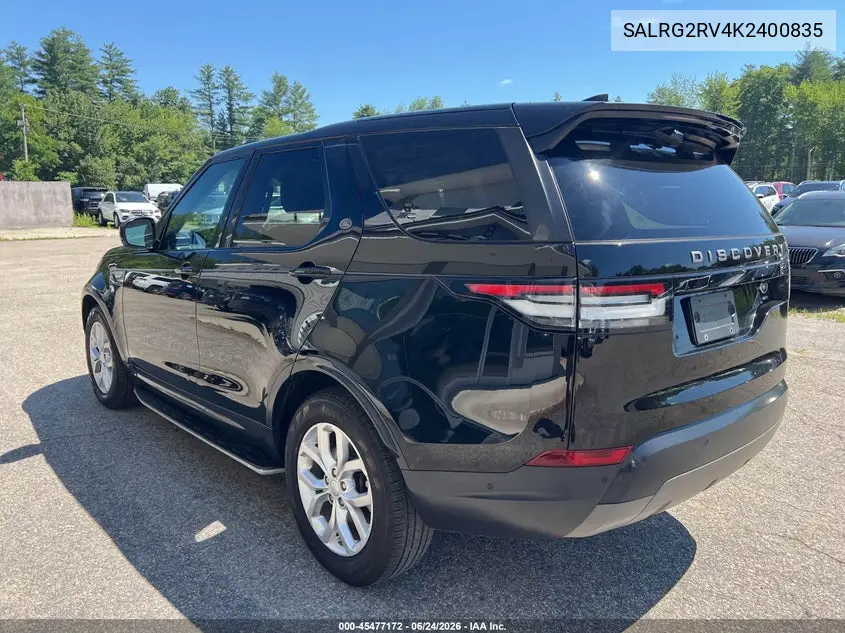 2019 Land Rover Discovery Se VIN: SALRG2RV4K2400835 Lot: 45477172