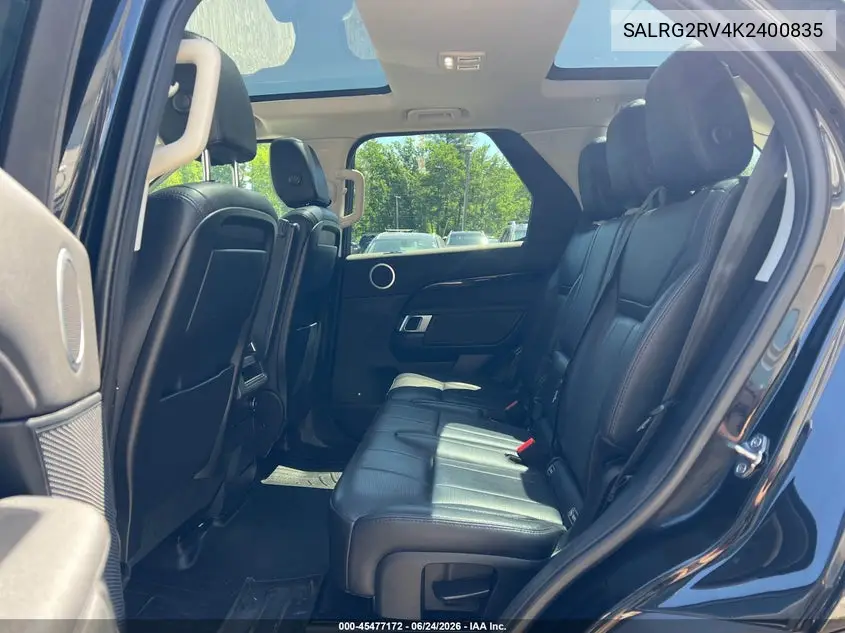 2019 Land Rover Discovery Se VIN: SALRG2RV4K2400835 Lot: 45477172