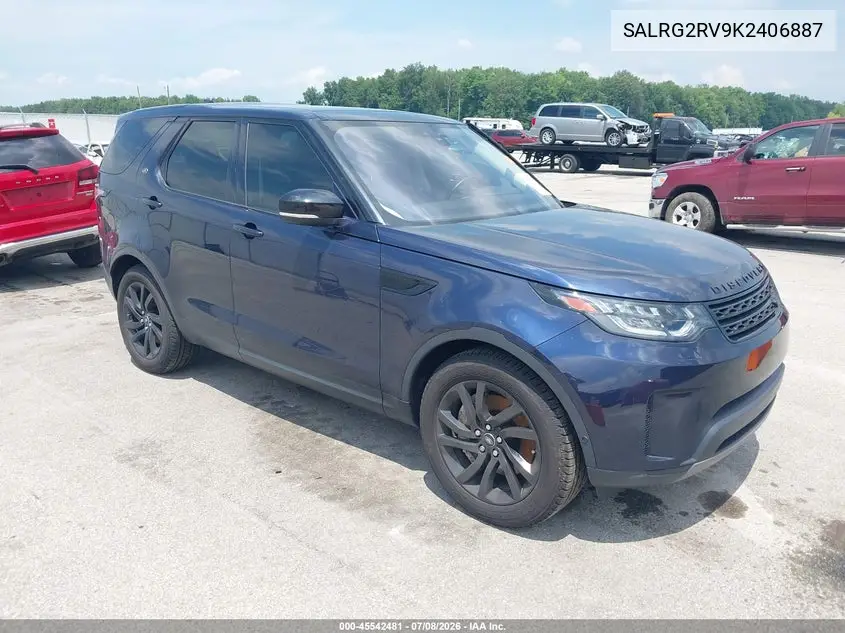 2019 Land Rover Discovery Se VIN: SALRG2RV9K2406887 Lot: 45542481