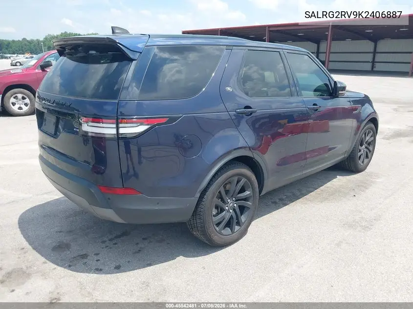 2019 Land Rover Discovery Se VIN: SALRG2RV9K2406887 Lot: 45542481