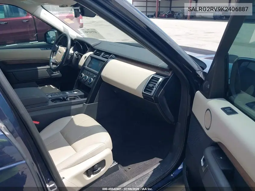 2019 Land Rover Discovery Se VIN: SALRG2RV9K2406887 Lot: 45542481