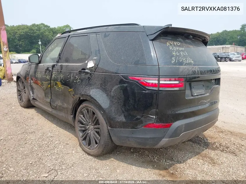 2019 Land Rover Discovery Hse Luxury VIN: SALRT2RVXKA081376 Lot: 45636438