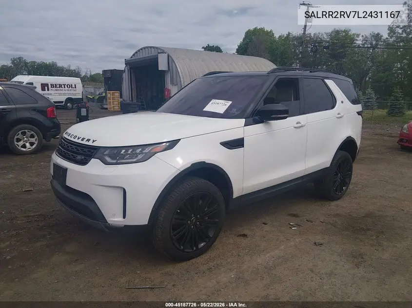 2020 Land Rover Discovery Hse VIN: SALRR2RV7L2431167 Lot: 45187726