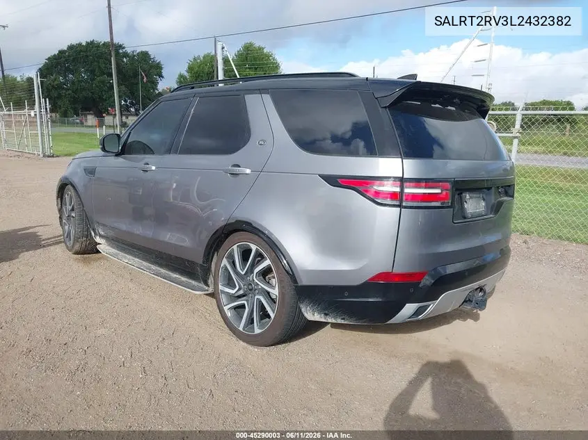 2020 Land Rover Discovery Hse Luxury VIN: SALRT2RV3L2432382 Lot: 45290003