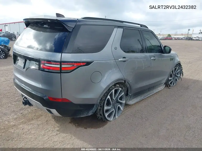 2020 Land Rover Discovery Hse Luxury VIN: SALRT2RV3L2432382 Lot: 45290003