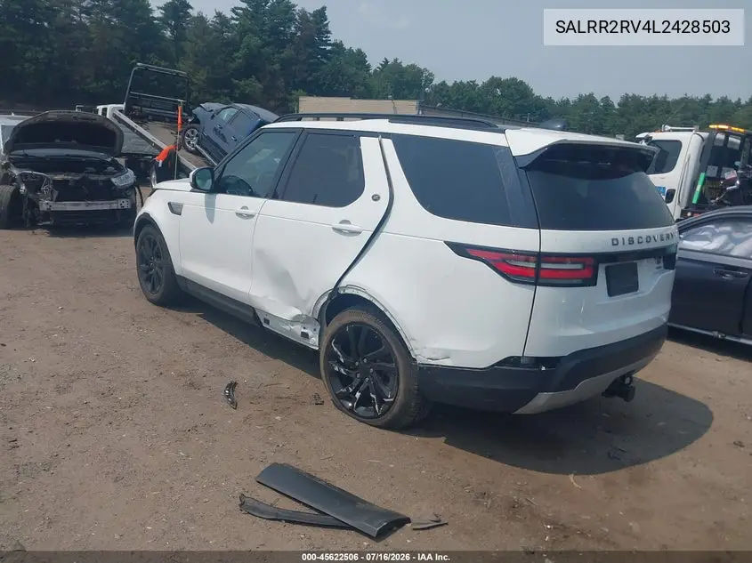 2020 Land Rover Discovery Hse VIN: SALRR2RV4L2428503 Lot: 45622506