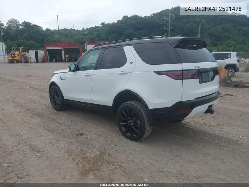 2026 Land Rover Discovery Dynamic Se VIN: SALRL2FX4T2521478 Lot: 45499226
