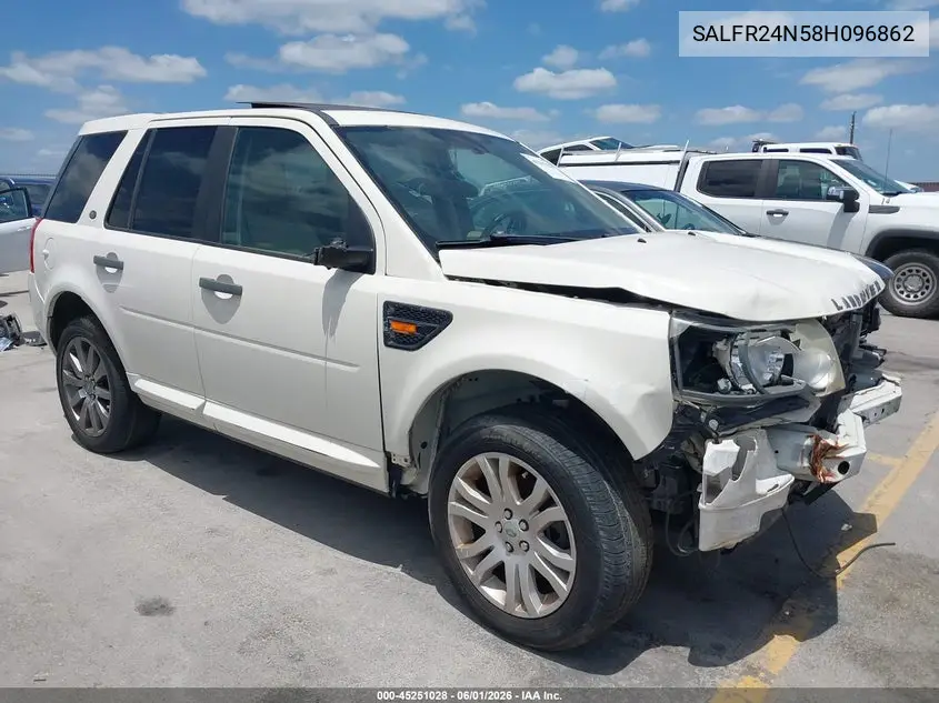 2008 Land Rover Lr2 Hse VIN: SALFR24N58H096862 Lot: 45251028