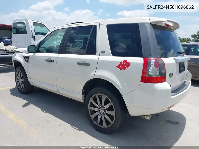 2008 Land Rover Lr2 Hse VIN: SALFR24N58H096862 Lot: 45251028