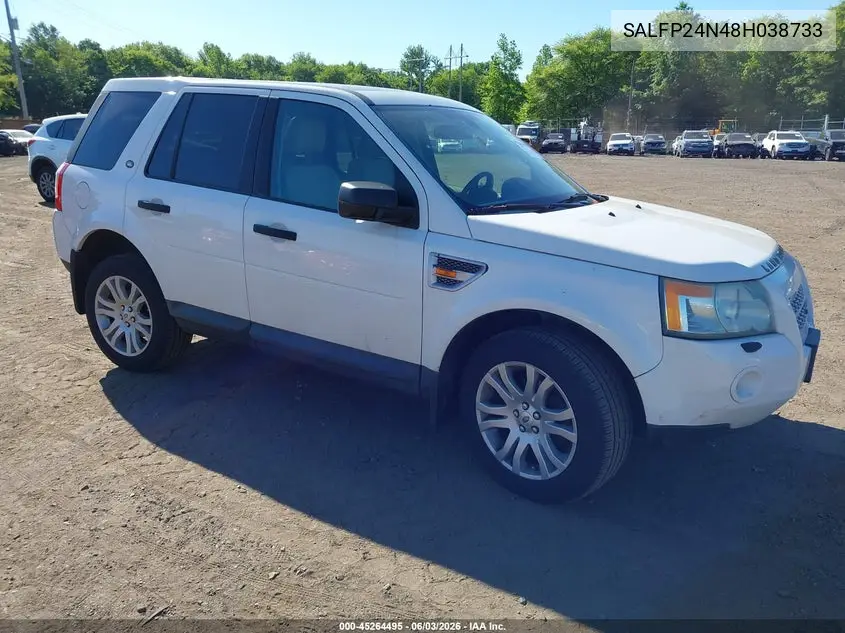 2008 Land Rover Lr2 Se VIN: SALFP24N48H038733 Lot: 45264495