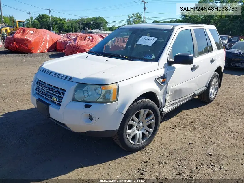 2008 Land Rover Lr2 Se VIN: SALFP24N48H038733 Lot: 45264495