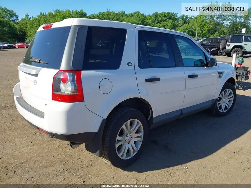 2008 Land Rover Lr2 Se VIN: SALFP24N48H038733 Lot: 45264495