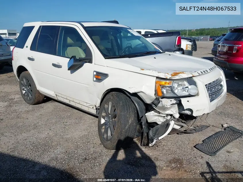 2008 Land Rover Lr2 Hse VIN: SALFT24N48H067533 Lot: 45491037