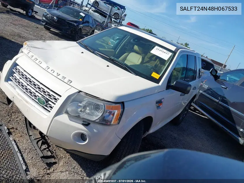 2008 Land Rover Lr2 Hse VIN: SALFT24N48H067533 Lot: 45491037