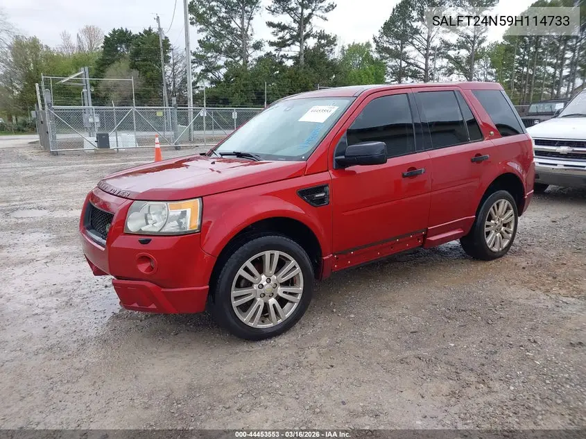 2009 Land Rover Lr2 Hse VIN: SALFT24N59H114733 Lot: 44453553