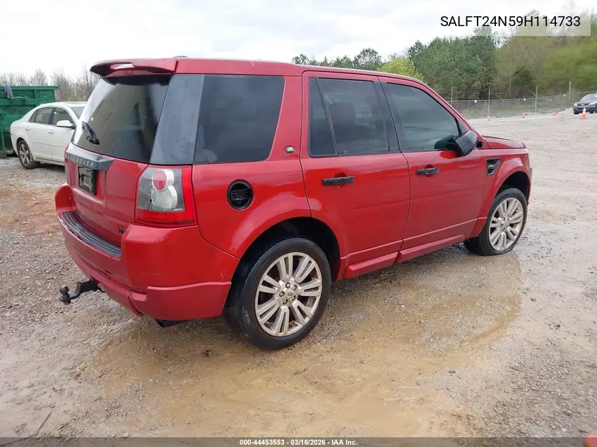 2009 Land Rover Lr2 Hse VIN: SALFT24N59H114733 Lot: 44453553