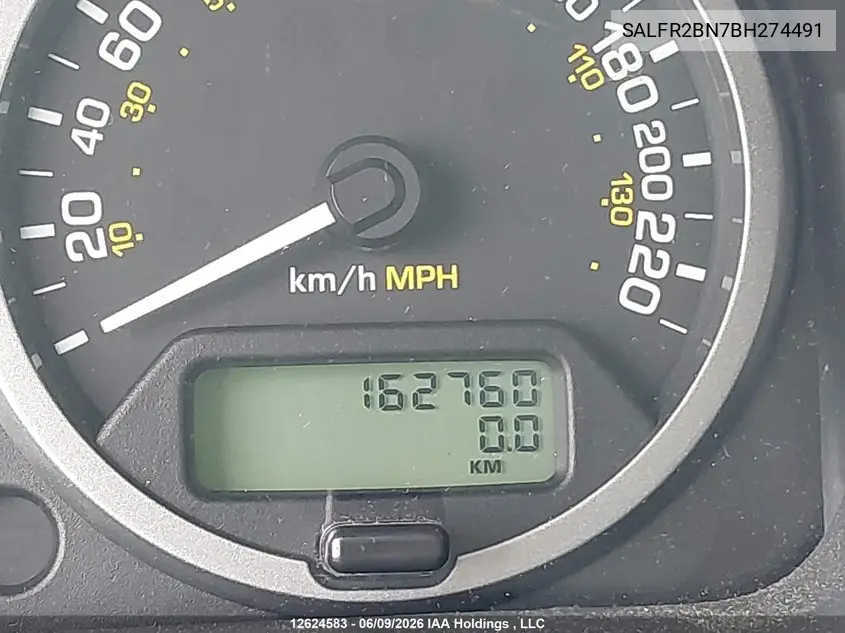 2011 Land Rover Lr2 VIN: SALFR2BN7BH274491 Lot: 12624583